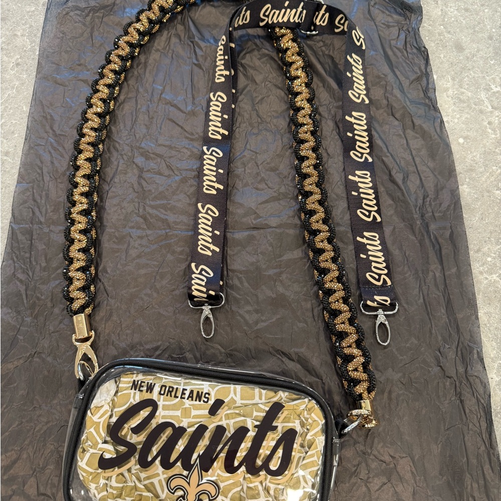 NFL New Orleans Saints Black and Gold Shoulder Bag